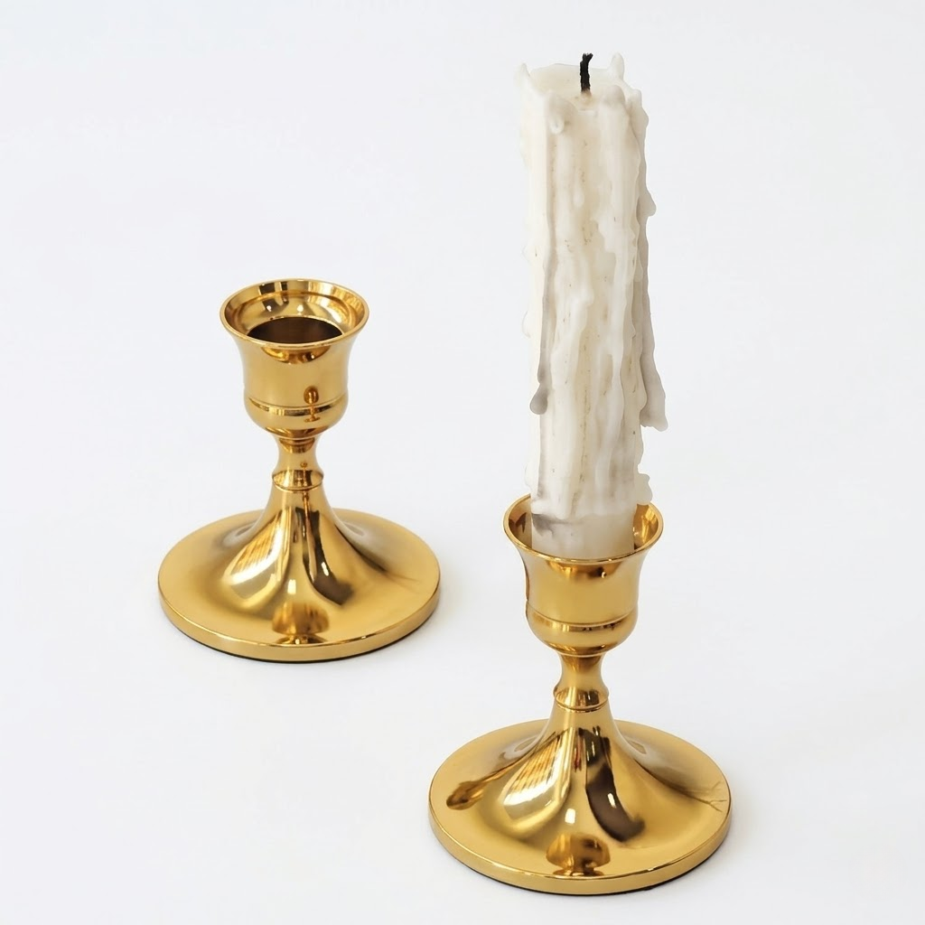 Elegant European Vintage Metal Candle Holder