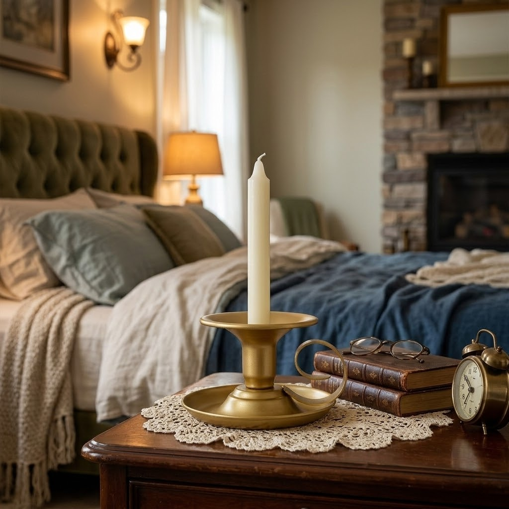 Vintage-Style Metal Tea Light Candle Holder