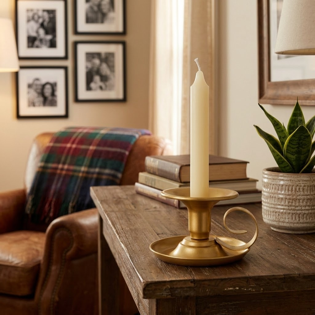 Vintage-Style Metal Tea Light Candle Holder