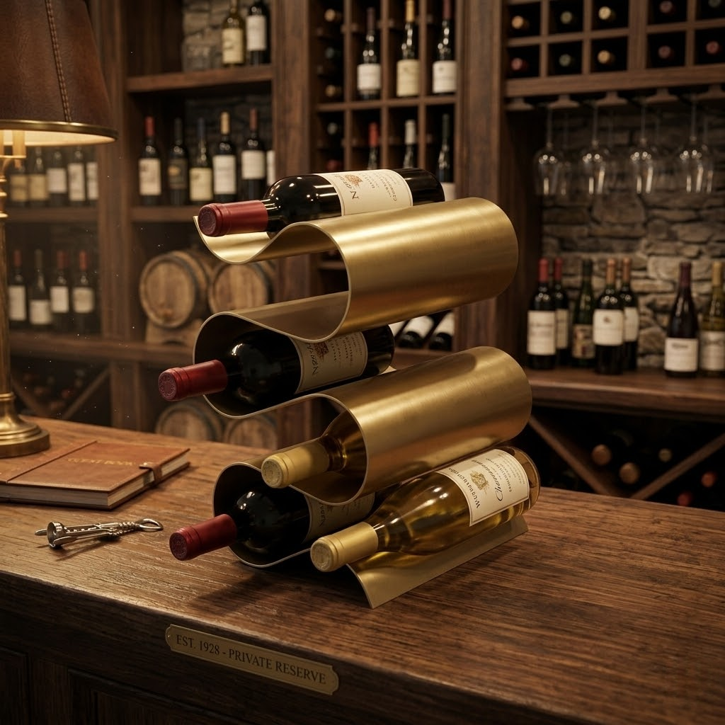 Minimalist S-Shaped Metal Wine Rack