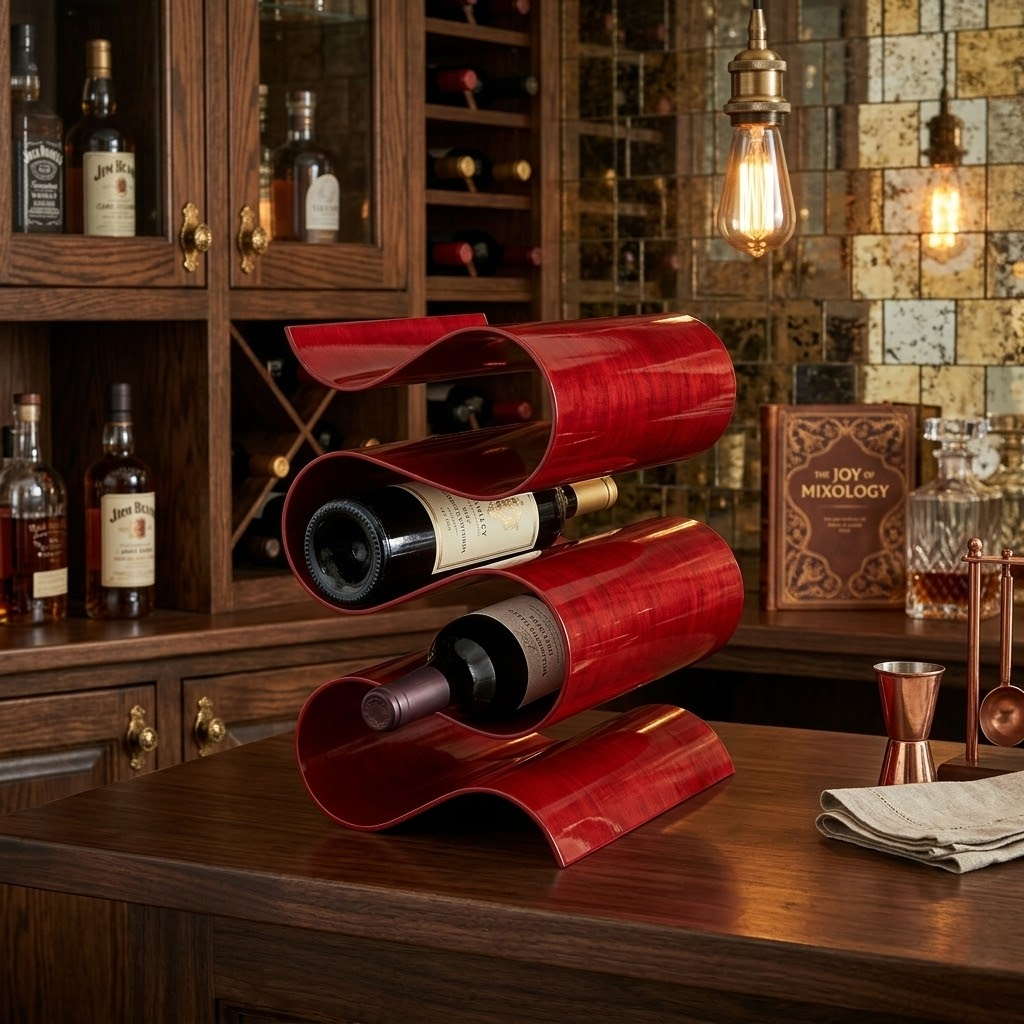 Minimalist S-Shaped Metal Wine Rack