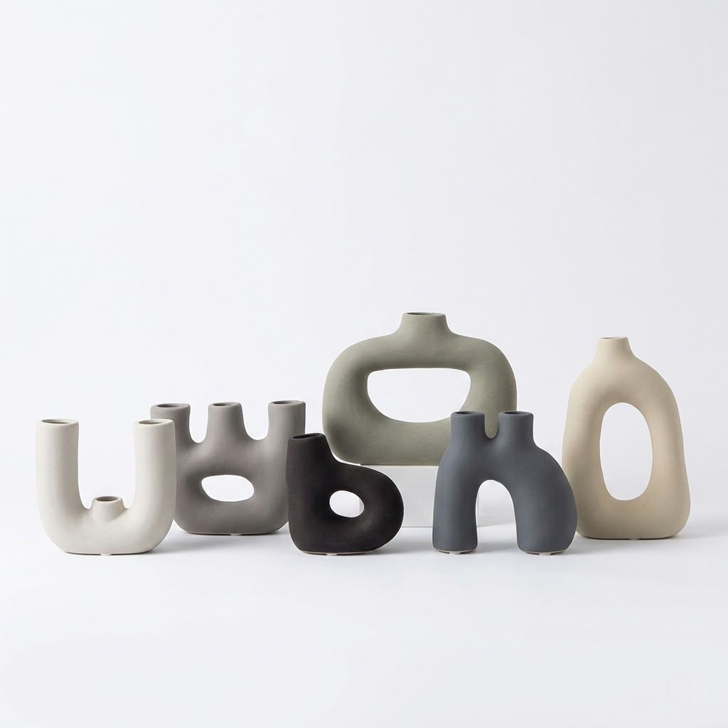 Nordic Wabi-Sabi Frosted Ceramic Vase