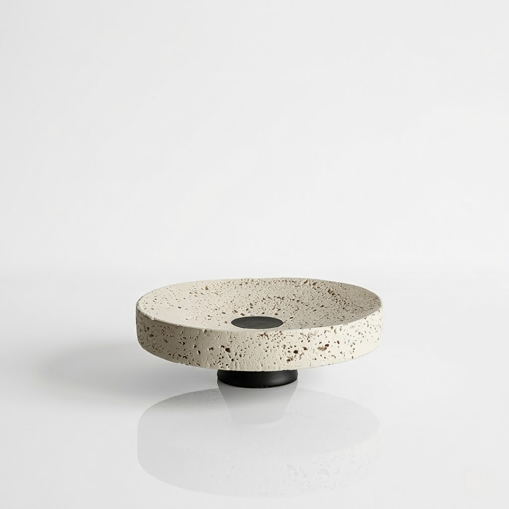 Vintage Faux Travertine Resin Decorative Tray